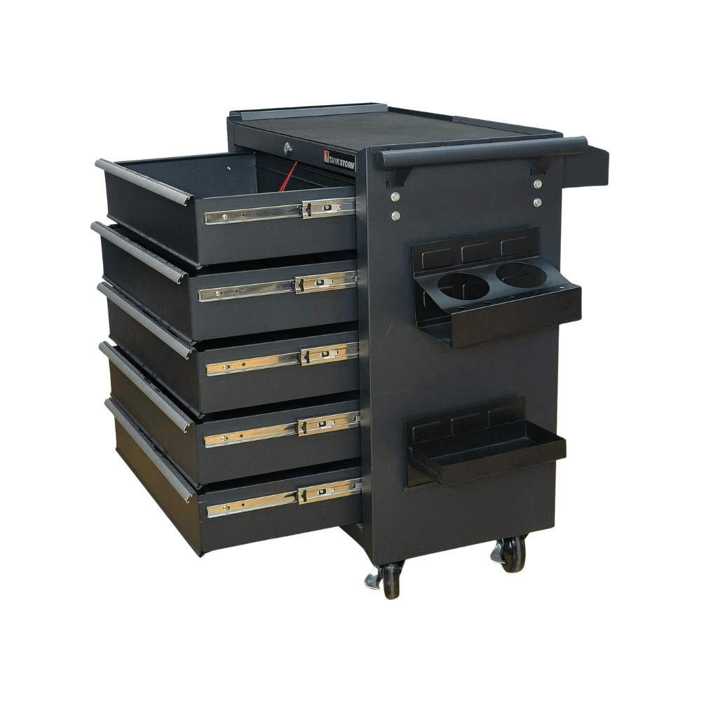 5 Drawer Mobile Tattoo Workstation - Black - magnumtattoosupplies