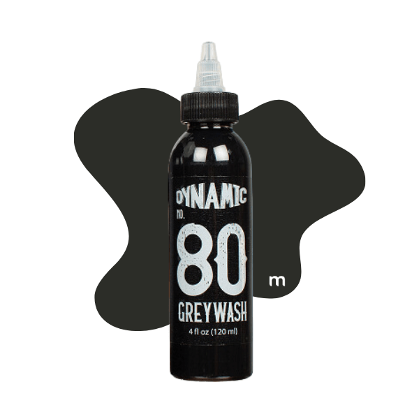 Dynamic Grey Wash #80 tattoo ink 4oz bottle available from Magnum Tattoo Supplies UK - front view