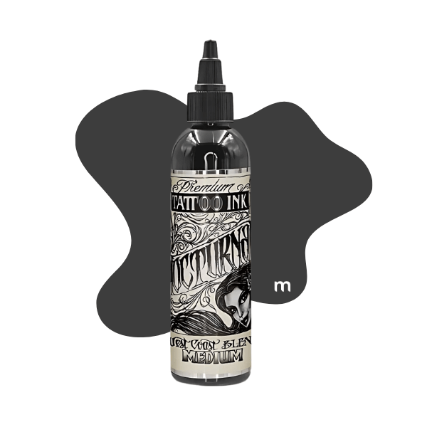 Nocturnal Grey Wash Medium Tattoo Ink in Black & Grey Inks collection by Nocturnal from Magnum Tattoo Supplies - bottle view