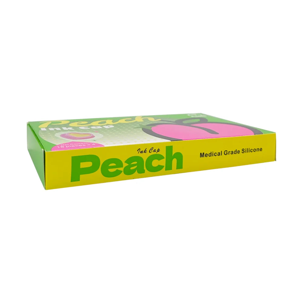 Peach Sterile Silicone Ink Caps (Box of 72)