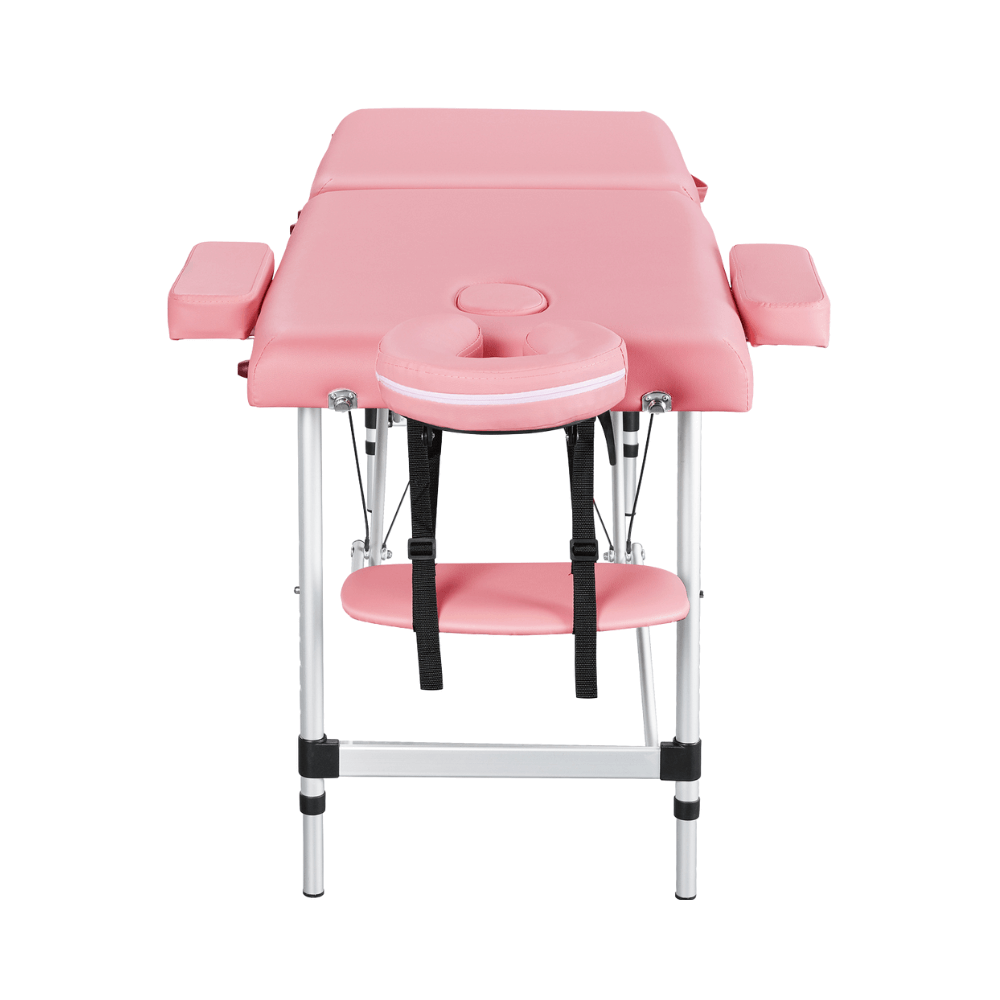 Adjustable Foldable Studio Bed With Headrest and Armrest - Pink