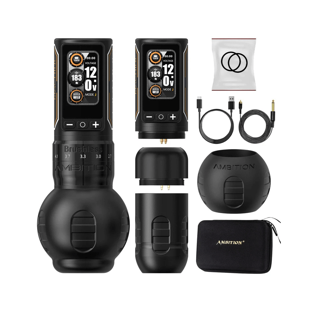 Ambition Ninja Max 280 Wireless Tattoo Machine - 2x Batteries