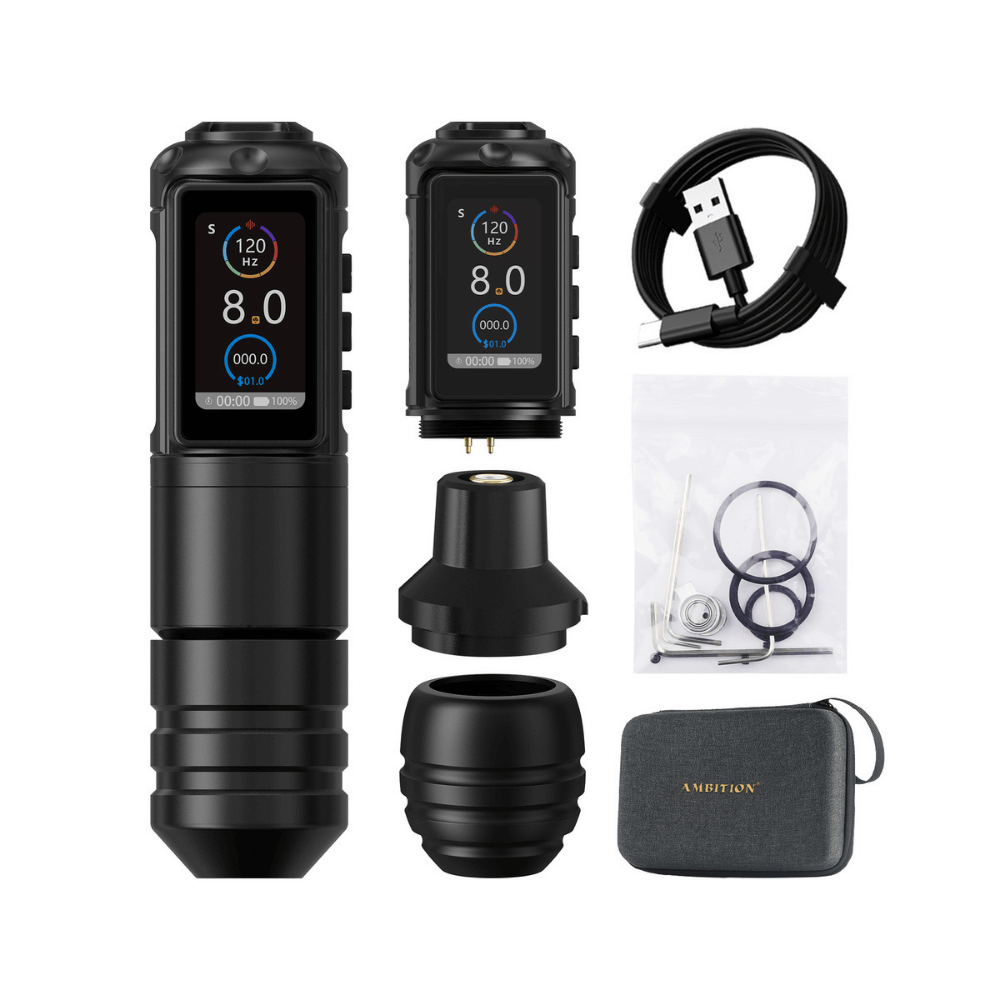 Ambition Ninja Pro Wireless Tattoo Machine - 2x Batteries