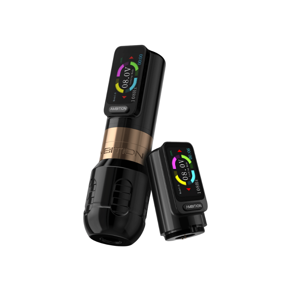 Ambition Zetton Wireless Tattoo Pen Machine – 2x Batteries