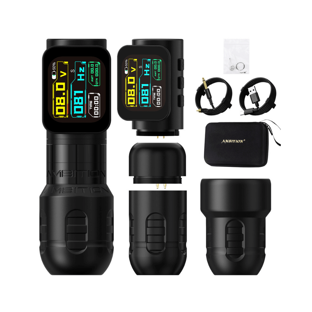 Ambition Zetton Pro Wireless Tattoo Machine - 2x Batteries