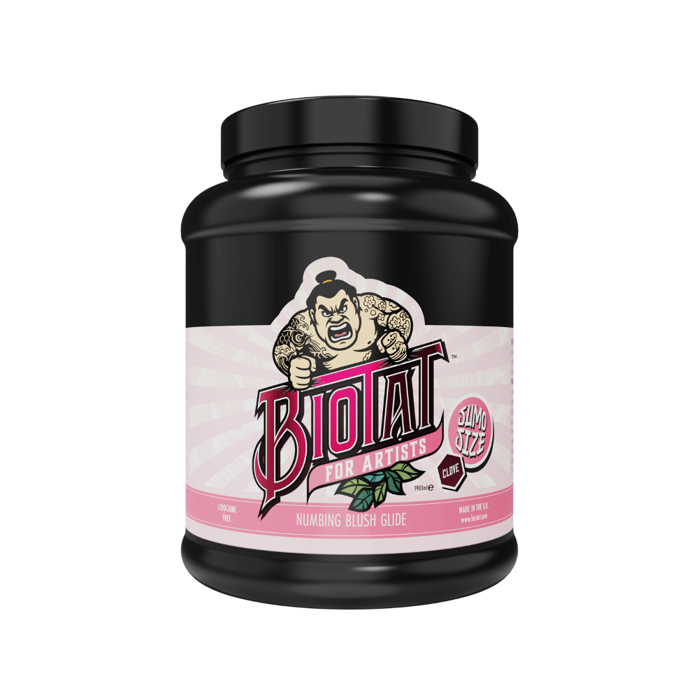 Biotat Blush Numbing Tattoo Glide process glide available from Magnum Tattoo Supplies - front view.