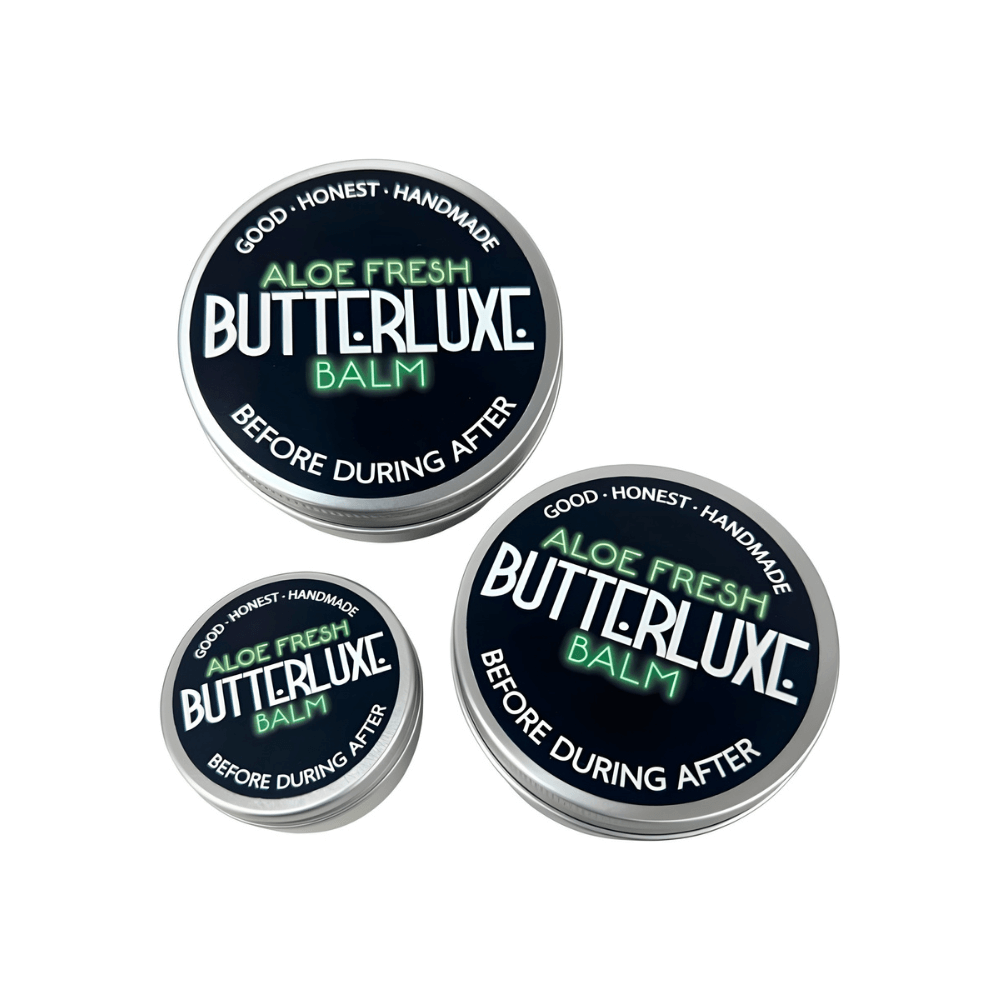 Butterluxe tattoo aftercare aloe fresh balm available from Magnum Tattoo Supplies - multiple tins view