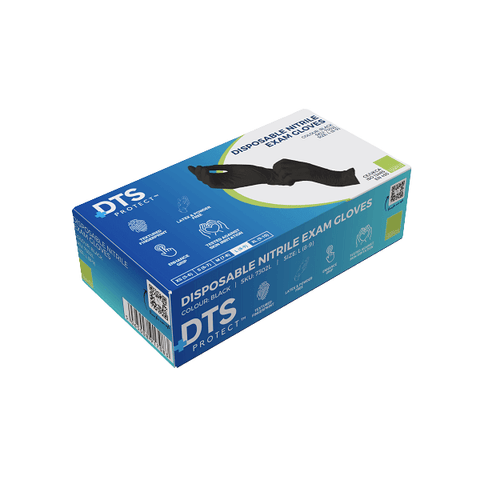 DTS Protect Black Disposable Nitrile Gloves (Box of 100)