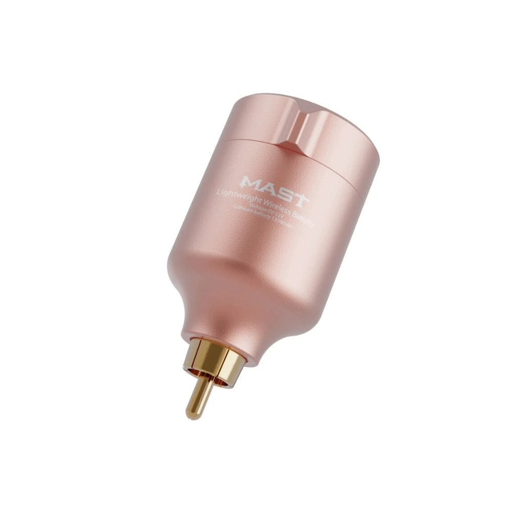 Mast T1 wireless RCA battery pack in power supplies & battery packs, by Mast - rose gold front view