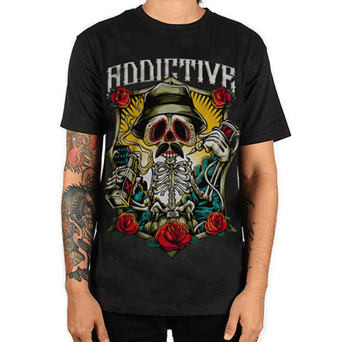 Drinking Skeleton Tee by Addictive Clothing - magnumtattoosupplies