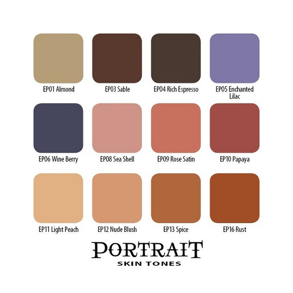 Eternal Ink Portrait Colours tattoo ink available from Magnum Tattoo Supplies - colour swatches view
