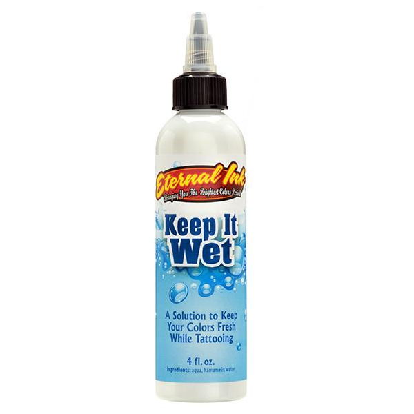 Keep It Wet Eternal Ink 4oz from mixing solutions available from Magnum Tattoo Supplies - front view