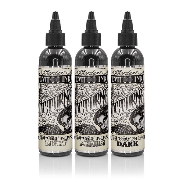 Nocturnal West Coast Blend Tattoo Ink (Set of 3) in Ink Sets collection by Nocturnal from Magnum Tattoo Supplies - full set view
