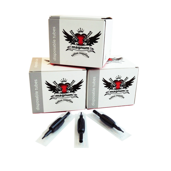 19mm (3/4") Black Sterile Disposable Tattoo Tube (30) - magnumtattoosupplies