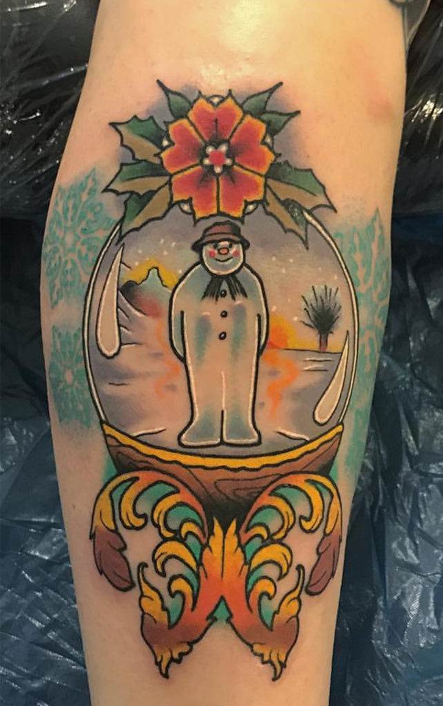 Superb Snowman Tattoos | Dynamic Heavy White