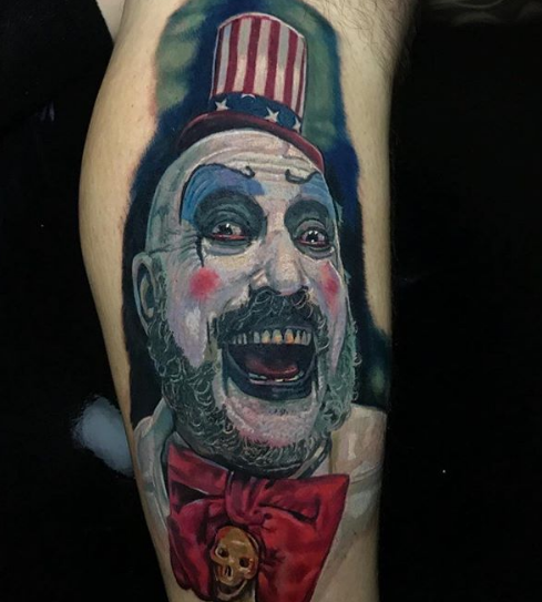 Captain Spaulding Tattoos - Paying tribute to Sid Haig | Laky Set from Radiant Tattoo Ink