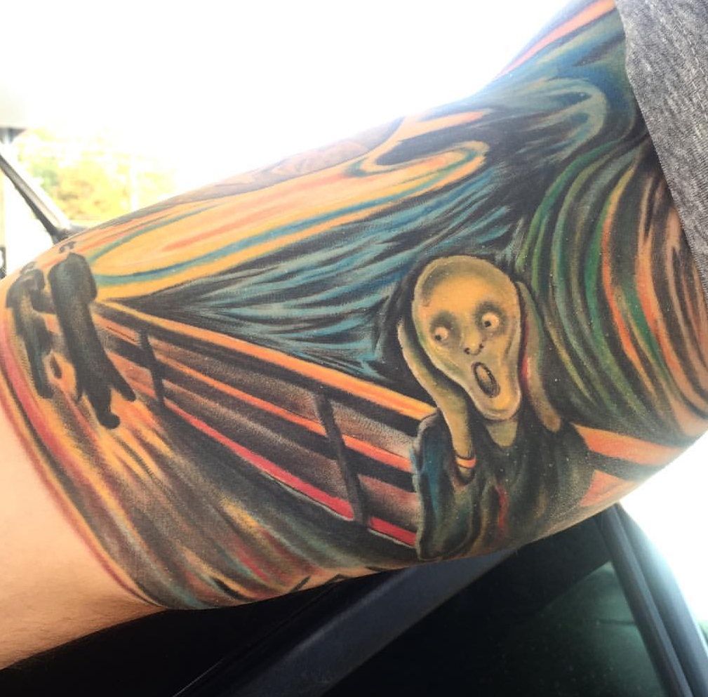 'The Scream' painting immortalised in the form of tattoos | Talens Black Drawing Ink