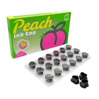 Peach Sterile Silicone Ink Caps (Box of 72)