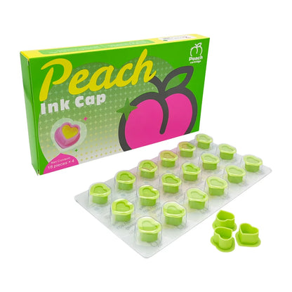 Peach Sterile Silicone Ink Caps (Box of 72)