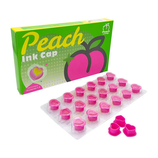 Peach Sterile Silicone Ink Caps (Box of 72)