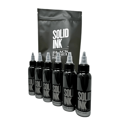 Solid Ink - Black Label Grey Wash Set With Lining & Heavy (6 x 1oz)
