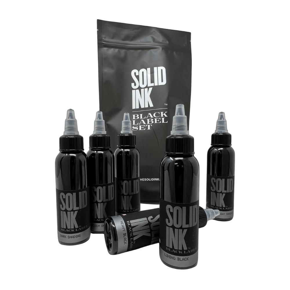 Solid Ink - Black Label Grey Wash Set With Lining & Heavy (6 x 1oz)