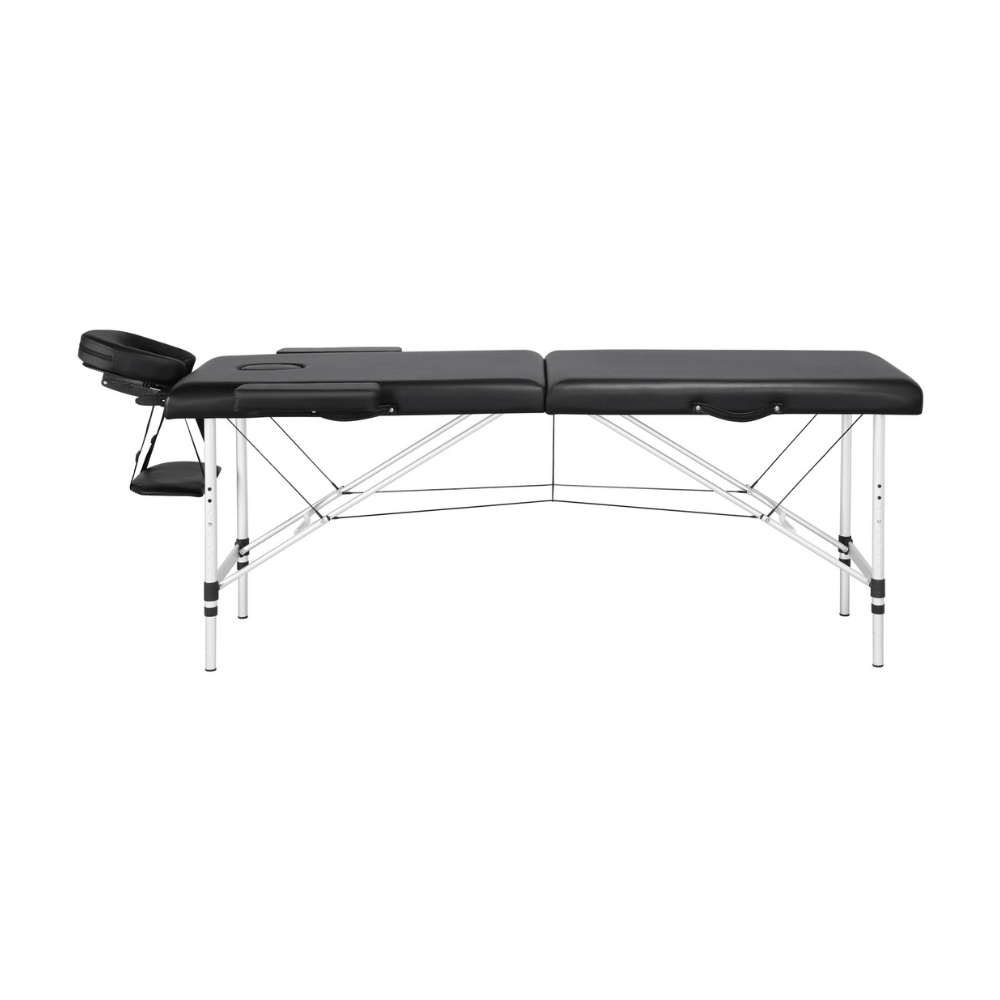 Adjustable Foldable Studio Bed With Headrest and Armrest - Black