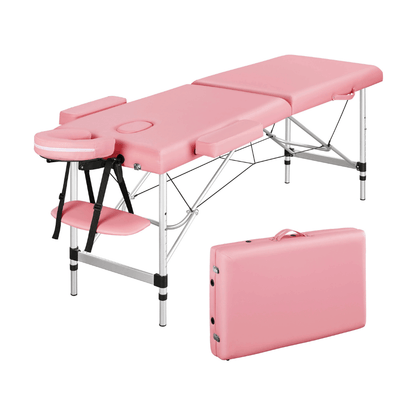 Adjustable Foldable Studio Bed With Headrest and Armrest - Pink