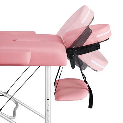 Adjustable Foldable Studio Bed With Headrest and Armrest - Pink