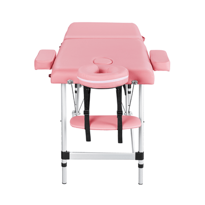 Adjustable Foldable Studio Bed With Headrest and Armrest - Pink