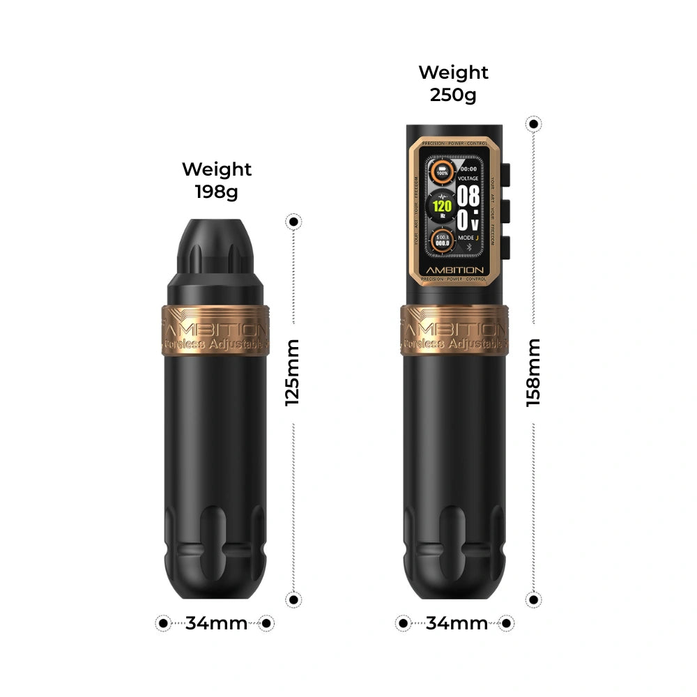 Ambition Epoch Wireless Tattoo Machine - 2x Batteries