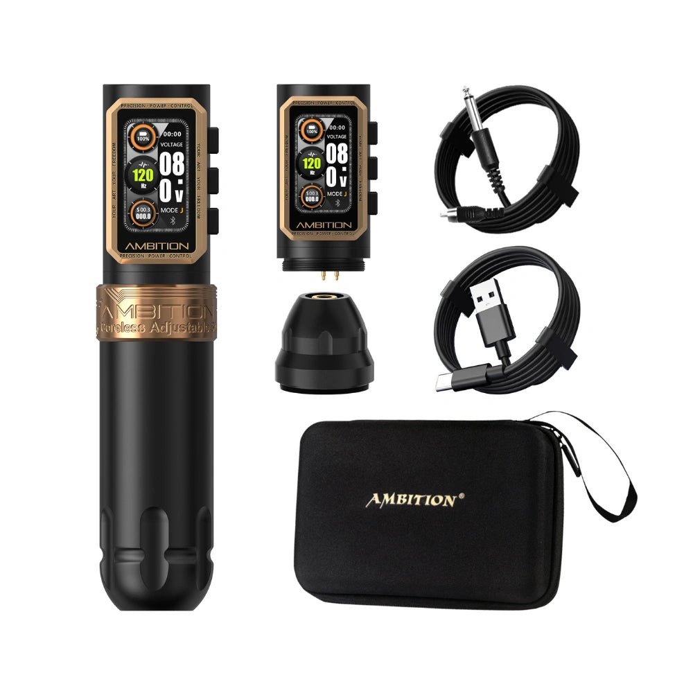 Ambition Epoch Wireless Tattoo Machine - 2x Batteries