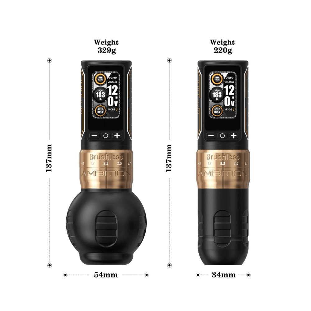 Ambition Ninja Max 280 Wireless Tattoo Machine - 2x Batteries