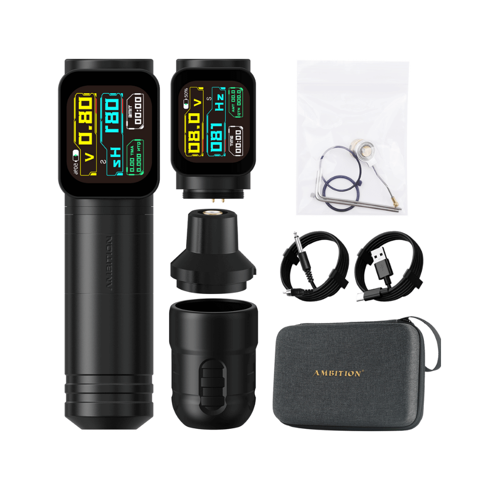 Ambition Ninja Max Wireless Tattoo Machine - 2x Batteries