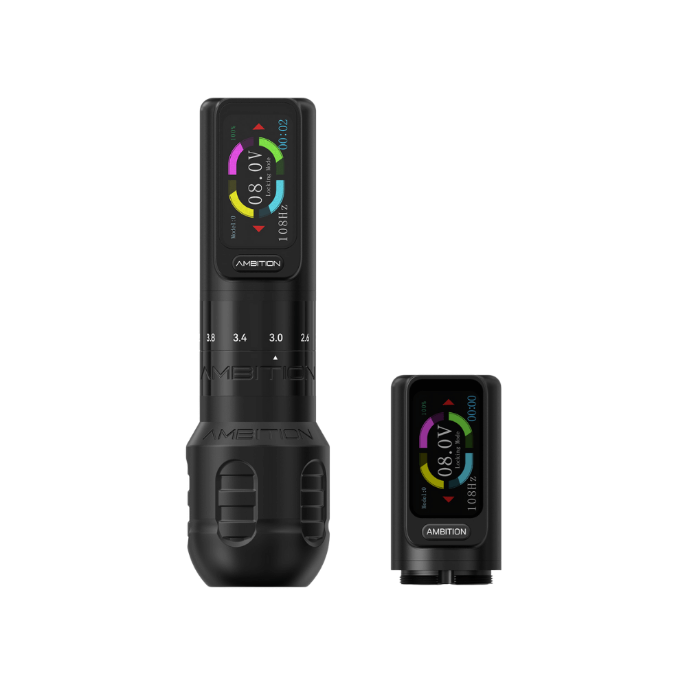 Ambition Seher Wireless Tattoo Machine - 2x Batteries