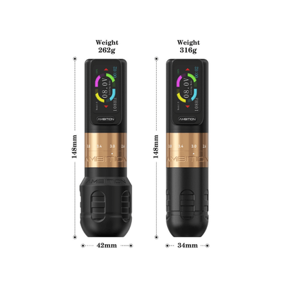 Ambition Seher Wireless Tattoo Machine - 2x Batteries
