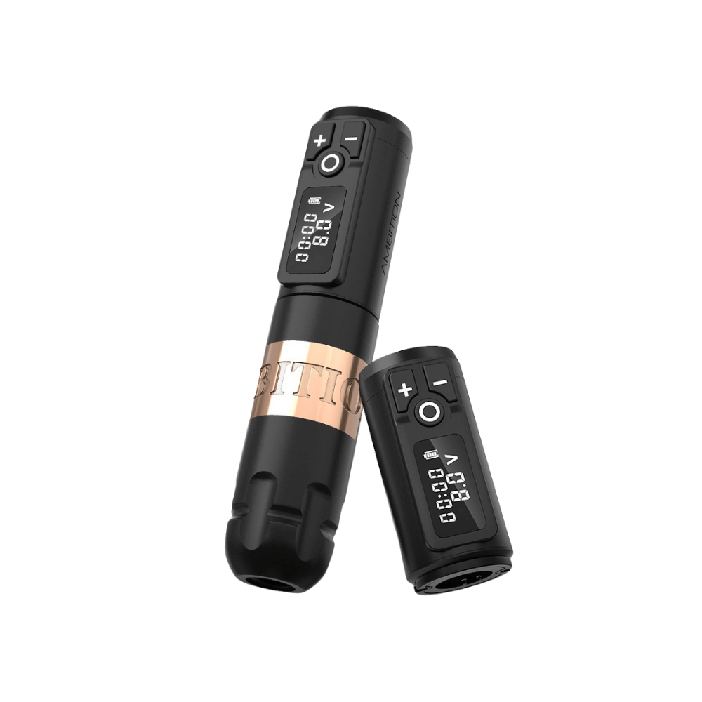 Ambition Soldier Wireless Tattoo Machine - 2x Batteries - magnumtattoosupplies