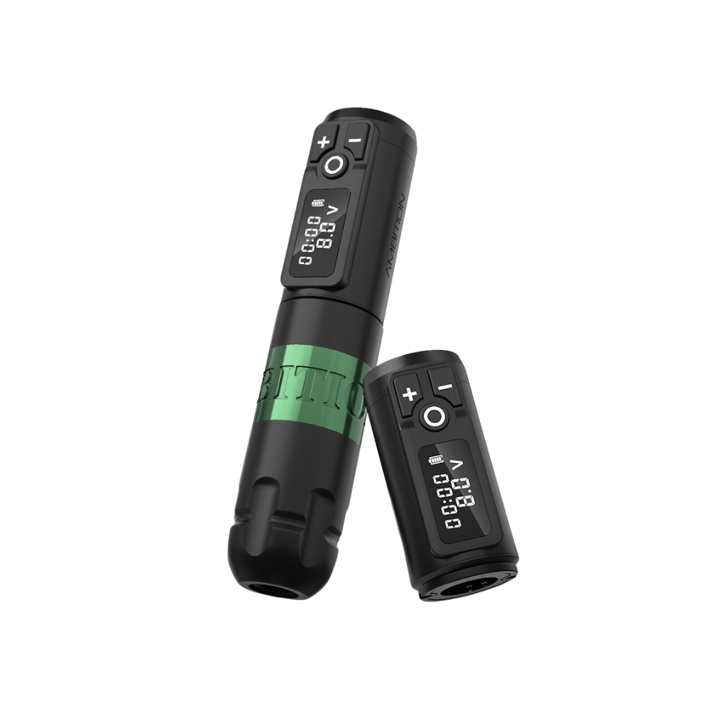 Ambition Soldier Wireless Tattoo Machine - 2x Batteries - magnumtattoosupplies