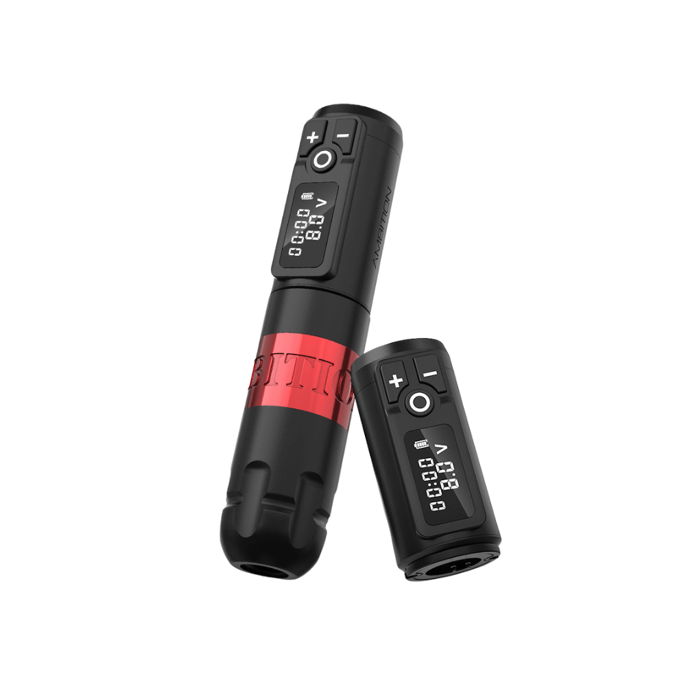 Ambition Soldier Wireless Tattoo Machine - 2x Batteries - magnumtattoosupplies