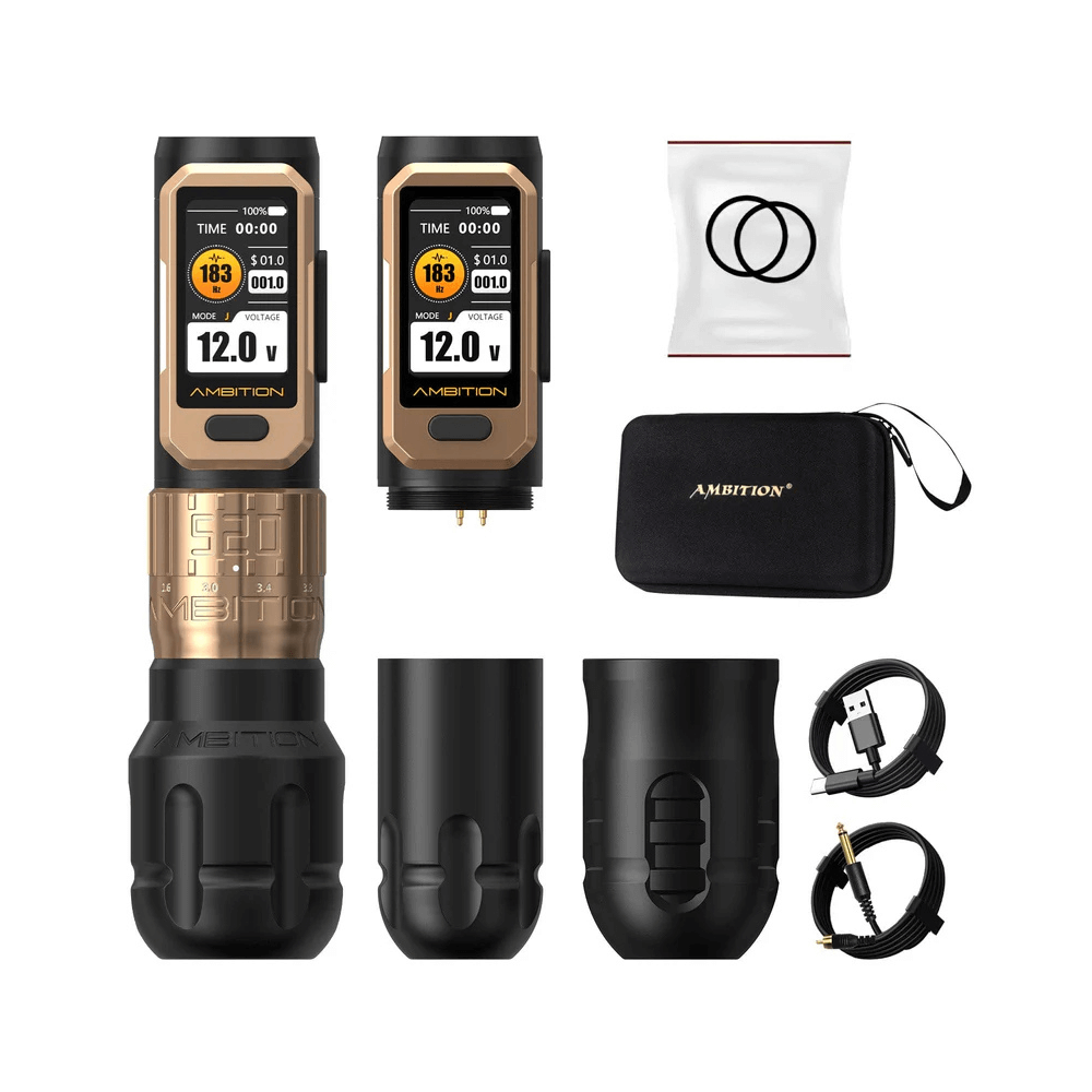 Ambition Soldier Pro 520 Wireless Tattoo Machine - 2x Batteries