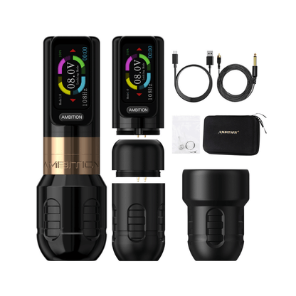 Ambition Zetton Wireless Tattoo Machine - 2x Batteries