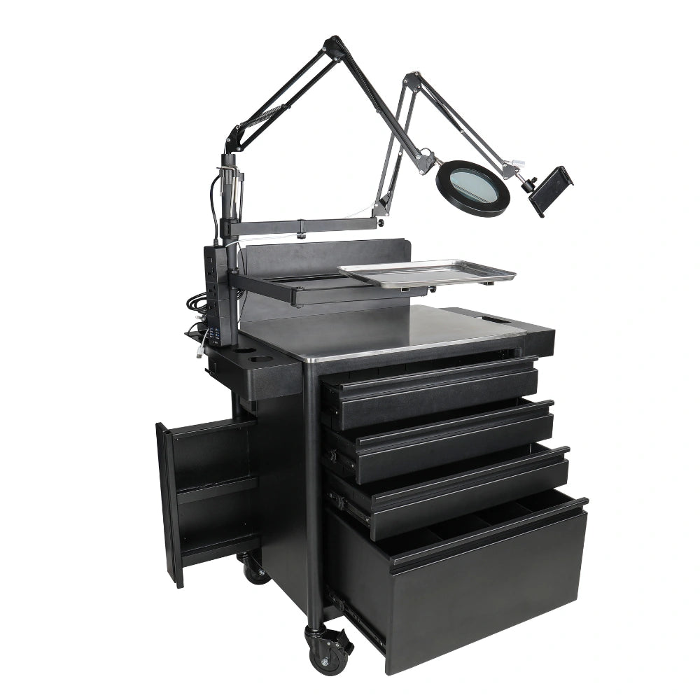 Atlas Heavy-Duty Mobile Tattoo Workstation With Integrated Power