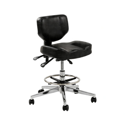 Atlas Tattoo Artist Saddle Stool With Backrest & Footrest