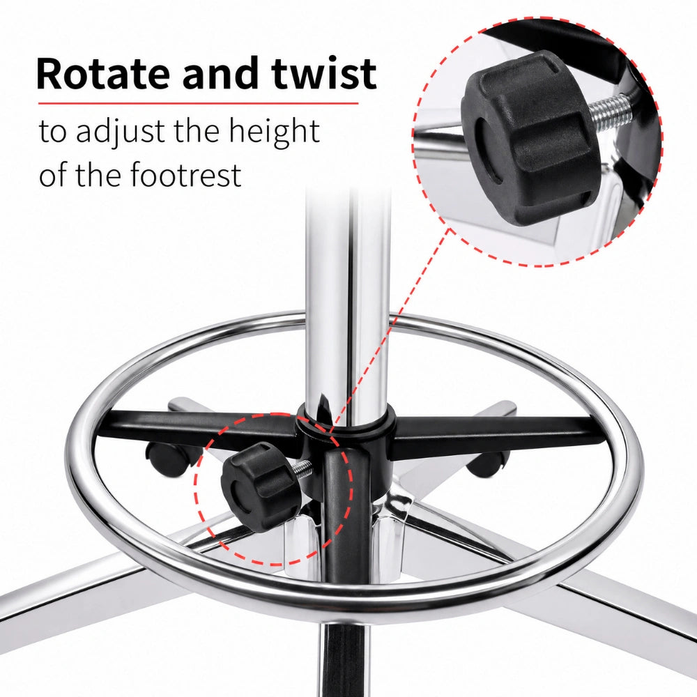 Atlas Tattoo Artist Saddle Stool With Backrest & Footrest