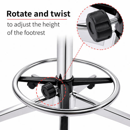 Atlas Tattoo Artist Saddle Stool With Backrest & Footrest