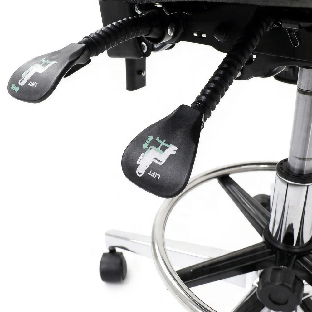 Atlas Tattoo Artist Saddle Stool With Backrest & Footrest