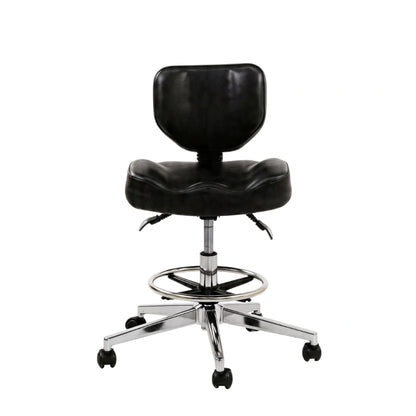 Atlas Tattoo Artist Saddle Stool With Backrest & Footrest