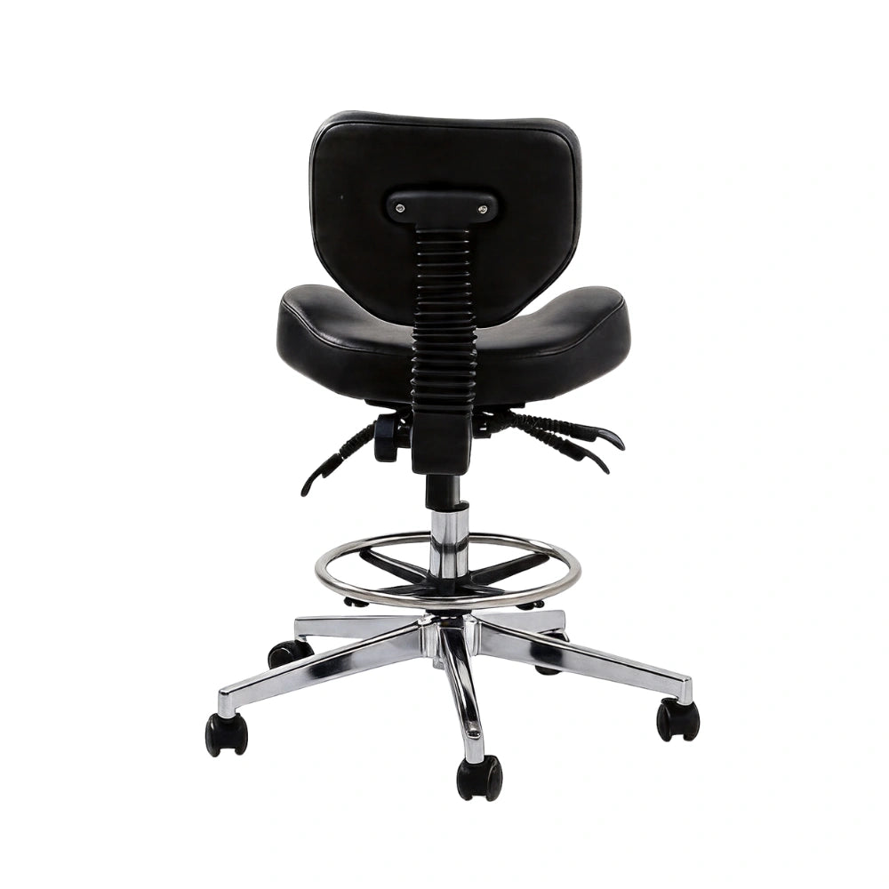 Atlas Tattoo Artist Saddle Stool With Backrest & Footrest