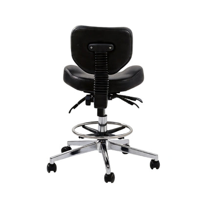Atlas Tattoo Artist Saddle Stool With Backrest & Footrest