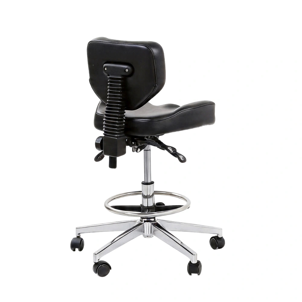 Atlas Tattoo Artist Saddle Stool With Backrest & Footrest